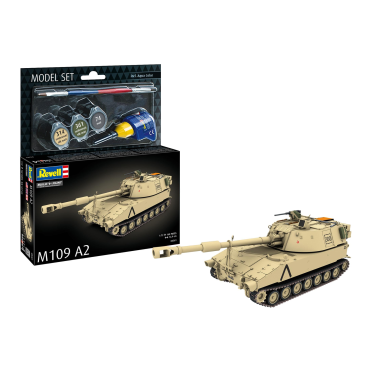 KIT PARA MONTAR REVELL MODEL SET TANQUE DE GUERRA M109 A2 1/72 168 PEÇAS COMPLETO COM TINTAS COLA E PINCEL REV 63361